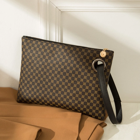 Cartera de Mano de Piel PU con Patrón de Cocodrilo para Mujer Bolso de Sobre con Estampado Geométrico de Gran Capacidad de Uso Diario