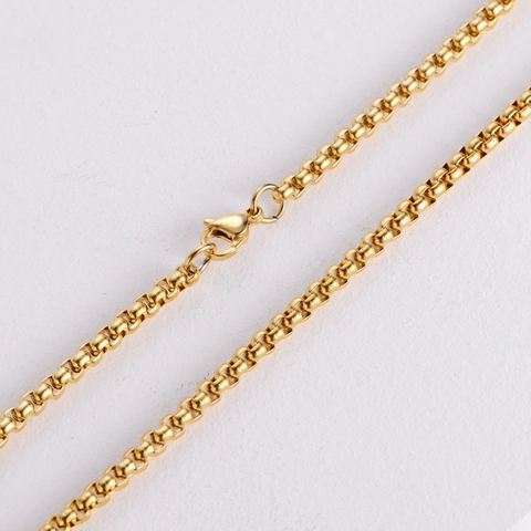 Collana Catena Box Acciaio Inossidabile 304 Lucidato Minimalista Per Uomini Donne Toni Oro Nero Argento