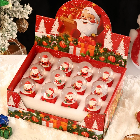 Bola De Nieve De Navidad Ornamento Con Luz LED Y Música Resina Vidrio Decoración De Escritorio Regalo De Vacaciones