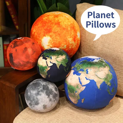 Simulation Planet Plush Toy Earth Moon Mars Sun Soft Short Plush Ball Shape Home Decor Educational Prop Gifts