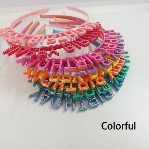 Happy Birthday Stirnband Kunststoff Galvanisiert Glitzer Haarreifen Geburtstagsparty Feier Haarschmuck Für Kinder Erwachsene