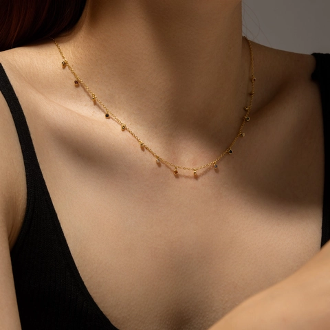 Collana In Argento Sterling 925 Con Zirconia Cubica Colorata Pietra Preziosa Arcobaleno Gioielli Girocollo Per Donna