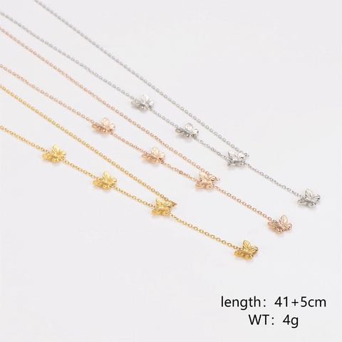 Collar Borla Mariposa Acero Inoxidable 304 Baño Oro 18K Cadena Clavícula En Y Joyería Para Mujer Estilo Vintage