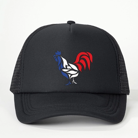 Cappello Trucker Con Stampa Gallo Gallico Poliestere Mesh Traspirante Regolabile Visera Curva Sport All Aperto Unisex