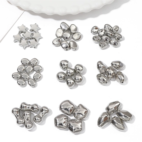 CCB Acryl Losse Kralen Gemengde Vormen Ster Kruis Metaal Verzilverde Tussenkralen Voor DIY Sieraden Maken Handwerk