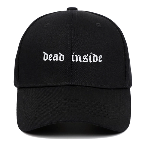Dead Inside Gothic Lettering Embroidery Baseball Cap Cotton Adjustable Streetwear Hip Hop Casual Sun Protection Hat