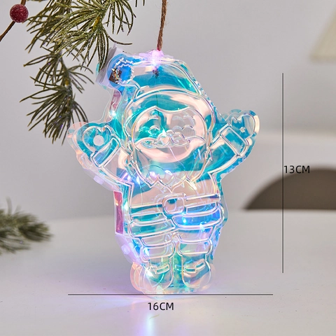 Ornamenti Appesi Di Natale Iridescenti LED Luminosi Plastica Olografica Decorazione Albero Festiva Novità