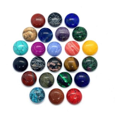 Round Cabochon Natural Stone Polished Gemstone For DIY Jewelry Making Accessories