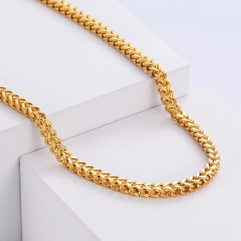 Polierte 304 Edelstahl Franco Kette Halskette Hip Hop Streetwear Stil Für Männer Klassischer Gliederschmuck Accessoire