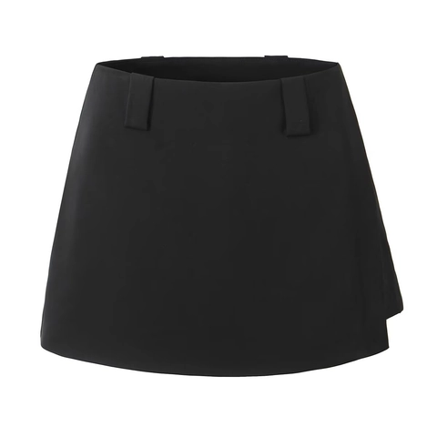 Women High Waist A-Line Mini Skirt Solid Color Slim Fit Polyester Rayon Blend With Anti Exposure Lining Sexy Versatile