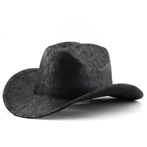 Cappello Da Cowboy Western Motivo Screpolato Tesa Larga Retro Outdoor Fedora Per Uomini Donne
