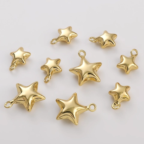 Charme Étoile Pendants Laiton Plaqué Or DIY Création Bijoux Collier Bracelet Accessoire Poli Minimaliste