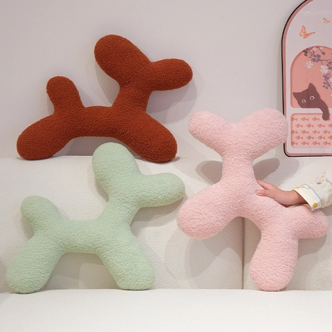 Balloon Dog Plush Pillow Abstract Animal Cushion Teddy Velvet Soft Decorative Throw For Sofa Bedroom Home Decor