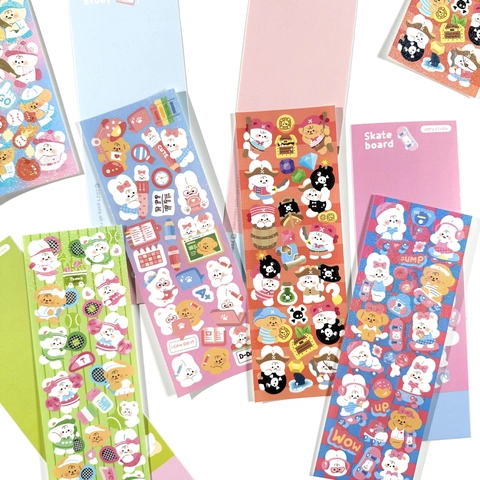 Cartoon Animal Decorative Stickers PET Waterproof DIY Journal Scrapbooking Kawaii Korean Style School Office Supplies