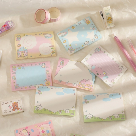 Cute Cartoon Memo Pads Paper Non Adhesive Tear Off For Journaling Student School Office Supply Korean Style
