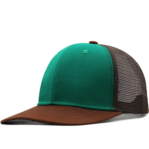 Trucker Hat Breathable Mesh Baseball Cap Cotton Polyester Snapback Outdoor Casual Color Block For Men Women