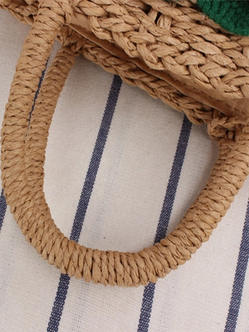 Geweven Papieren Touw Crossbody Tas Met Kersen Ornament Holle Zomer Strandvakantie Handtas Voor Dames