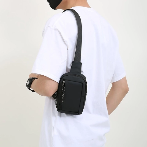 Herren Wasserdichte Brusttasche Leichte Umhängetasche Verschleißfeste Mehrfachtaschen Outdoor Reise Lässig