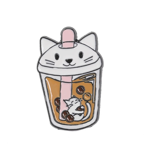 Simpatiche Spille In Smalto Per Tè Al Latte Con Künstliche Perle Animali Cartoni Animati Lega Panda Gatto Coniglio Unicorno Distintivi
