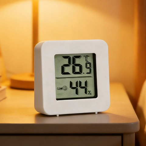 Mini Digitale Thermometer Hygrometer LCD Scherm Binnen Temperatuur Vochtigheid Monitor Voor Babykamer ABS Vierkant Wit