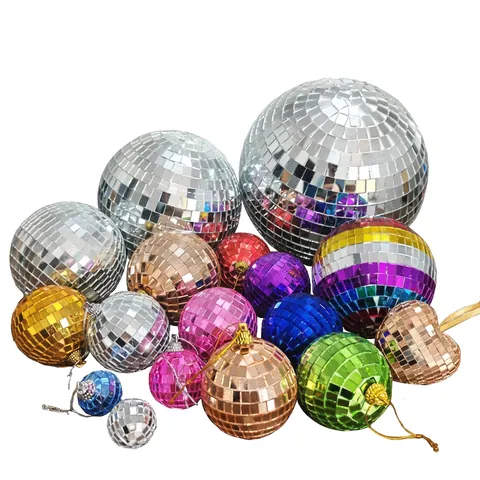 Sfere Specchio Disco Ornamenti Vetro Riflettente Luccicante Decorazione Appesa Per Festa Matrimonio Albero Di Natale Decorazione Torta