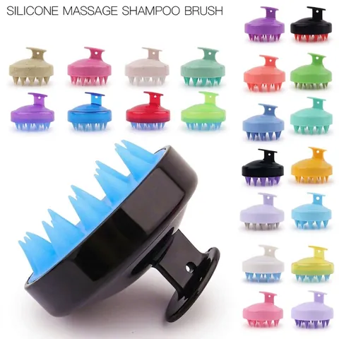 Scalp Massager Shampoo Brush Soft Silicone Bristles Hair Scrubber For Head Cleaning And Massage Manual Shower Tool