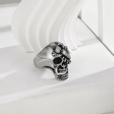 Anello Teschio in Acciaio Inossidabile 316L Punk Con Design Scorpione per Uomo Donna Vintage Gotico Biker Gioielli di Moda