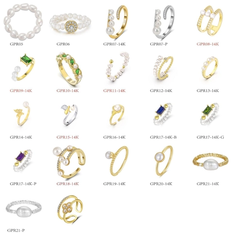 Anelli in Argento Sterling S925 Con Perle d'Acqua Dolce per Donna Anello Aperto Regolabile Geometrico Francese Gioielli Minimalisti in Zirconia