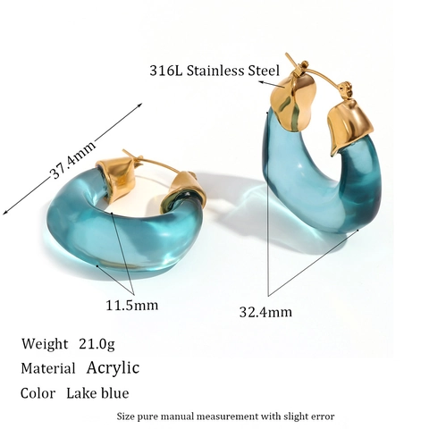 Markante U-Förmige Creolen Für Damen Edelstahl Und Transparentes Acryl Geometrisch Vintage Ins Stil Mode Schmuck