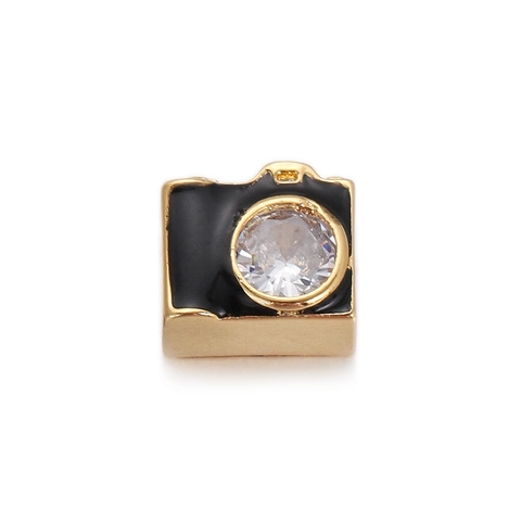 Camera And Money Bag Charms Pendant Gold Plated Copper Enamel Zircon For DIY Jewelry Making Fashion Trendy Accessories