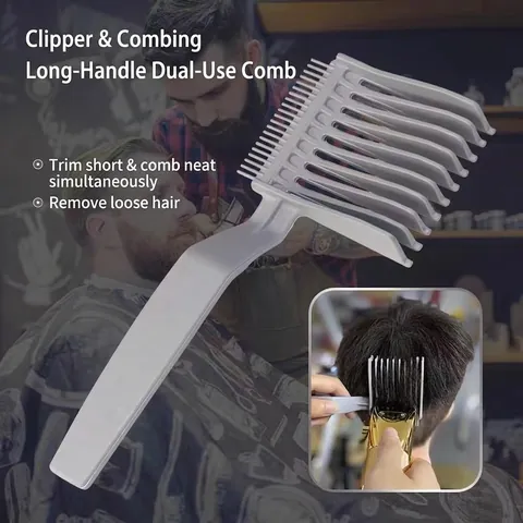 Professionele Kappers Fade Kam Gebogen Tondeuse Kam Heren Ergonomische Plastic Haarstyling Tool Salon Levering
