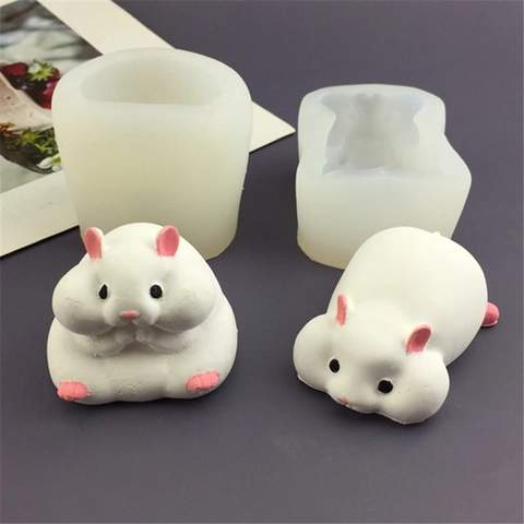 Hamster Shape Silicone Mold 3D Animal For DIY Baking Cake Jelly Pudding Soap Gypsum Resin Ornament Making Kitchen Tool