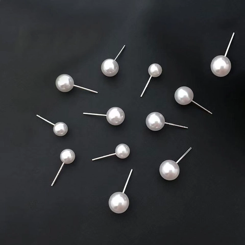 Imitation Artificial Pearl Stud Earrings With Silver Earring Post Elegant Minimalist Fashion Jewelry Accessories For Women