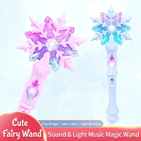 Baguette Magique Princesse Flocon De Neige Jouet Avec Lumière LED Musique Induction Gravité Pour Filles Jeu De Rôle