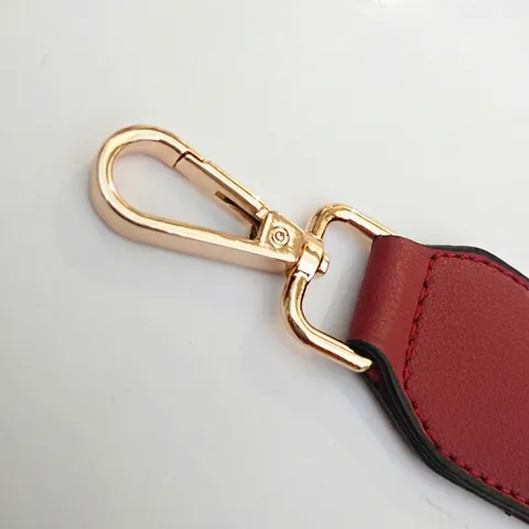 Adjustable Bag Shoulder Strap Canvas Replacement Crossbody Belt Solid Color PU Leather Connector Gold Metal Buckle