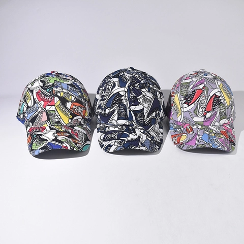 Casquette De Baseball Polyester Imprimé Chaussures Dessin Animé Protection Solaire Extérieur Style Urbain Unisexe Réglable