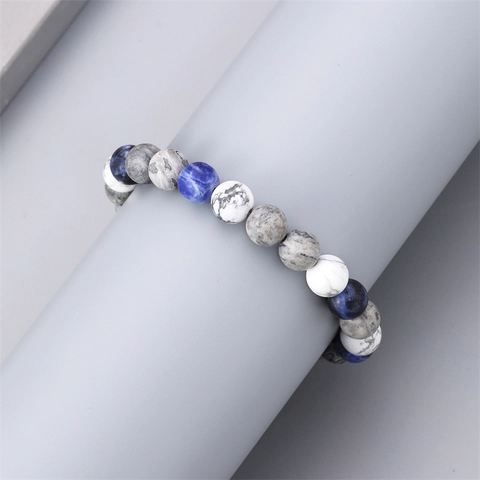 Sonnensystem Galaxie Sternenhimmel Naturstein Perlenarmband Matt Elastischer Schmuck Für Herren