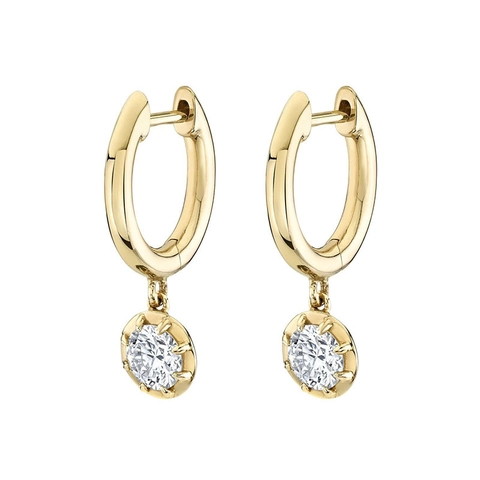 Esotici Orecchini a Cerchio Tondi Geometrici Con Perno in Argento Sterling 925 Orecchini Pendenti in Rame Placcato Oro Zirconia Donna