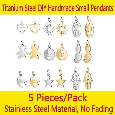 Roestvrijstalen Charms Hangers Hol Hand Van Fatima Zon Dier Ster Uil Eenhoorn Voor DIY Sieraden Maken Accessoires