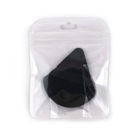 Zachte Flocking Driehoekige Make-Up Poederdonsjes Met Lint Handvat Voor Losse Poeder Gezicht Contouring Tool