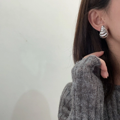 Pendientes de Botón de Cobre Retorcido Geométrico Con Poste de Plata de Ley 925 Moda Pendientes en Espiral Minimalistas Joyería