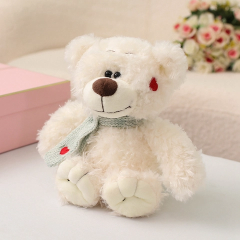 Classic Teddy Bear Plush Toy Stuffed Animal Cute Scarf Heart Doll Soft Toy Girls Gift