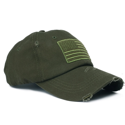 Washed Cotton Baseball Cap US Flagge Bestickt Distressed Vintage Verstellbare Taktische Outdoor Cap Herren Damen
