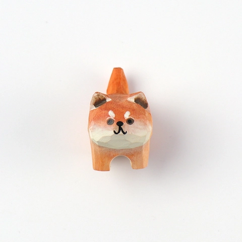 Miniatur Tierfiguren Handgeschnitztes Kiefernholz Schreibtisch Ornament Zakka Stil Shiba Inu Katze Wal Skulptur