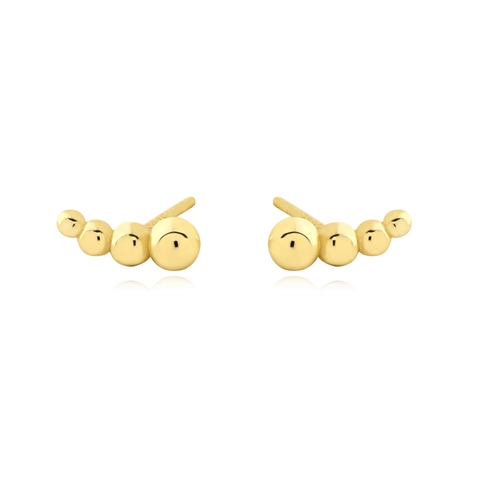 Orecchini A Lobo In Argento Sterling 925 Perle Graduate Piccola Sfera Rotonda Gioielli Geometrici Delicati Per Donne