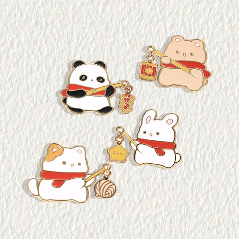 Spilla In Smalto Animali Cartoni Animati Lega Carino Panda Coniglio Gatto Pin Per Decorazione Zaino Vestiti Stile Giapponese