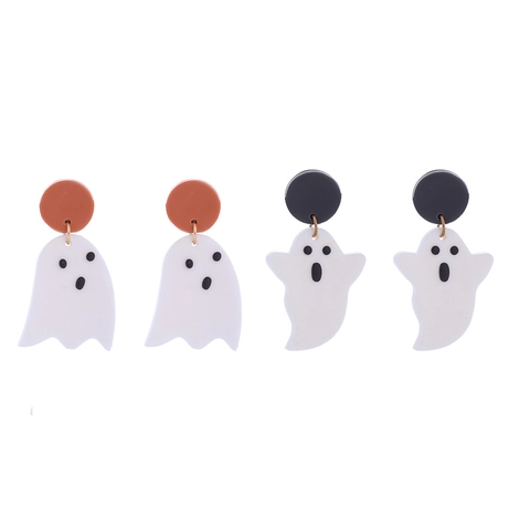 Orecchini A Goccia Halloween Zucca Teschio Gatto Fantasma Acrilico Pendenti Per Donne Festa Gioielli Gotici Accessori