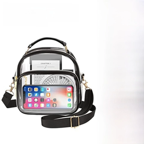 Clear Crossbody Bag PVC Transparent Small Square Handbag With Adjustable Strap For Stadium Approved Events Women Fashion