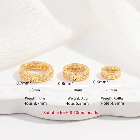 925 Sterlingsilber Runde Zwischenperlen Mit Zirkonia Inlaid Hohlperlen Für DIY Armband Halskette Schmuckherstellung Zubehör