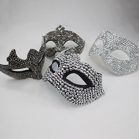 Maskenball Maske Luxus Strass Halbmaske Party Halloween Cosplay Karneval Glänzend Vintage Elegant Accessoires Unisex